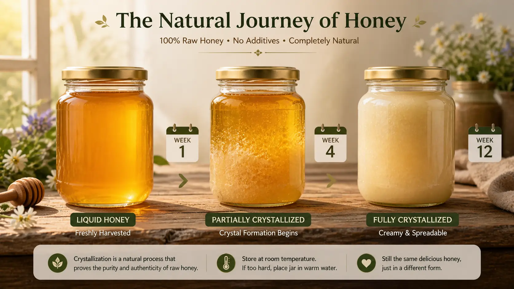 Crystallization of Pure Honey - Process